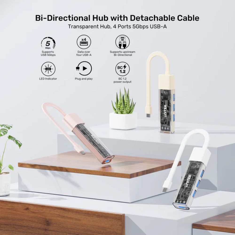 UNITEK 優越者 H1319A  USB-A/TYPE-C皆可使用，擴展為4個USB-A 連接埠/保固2年