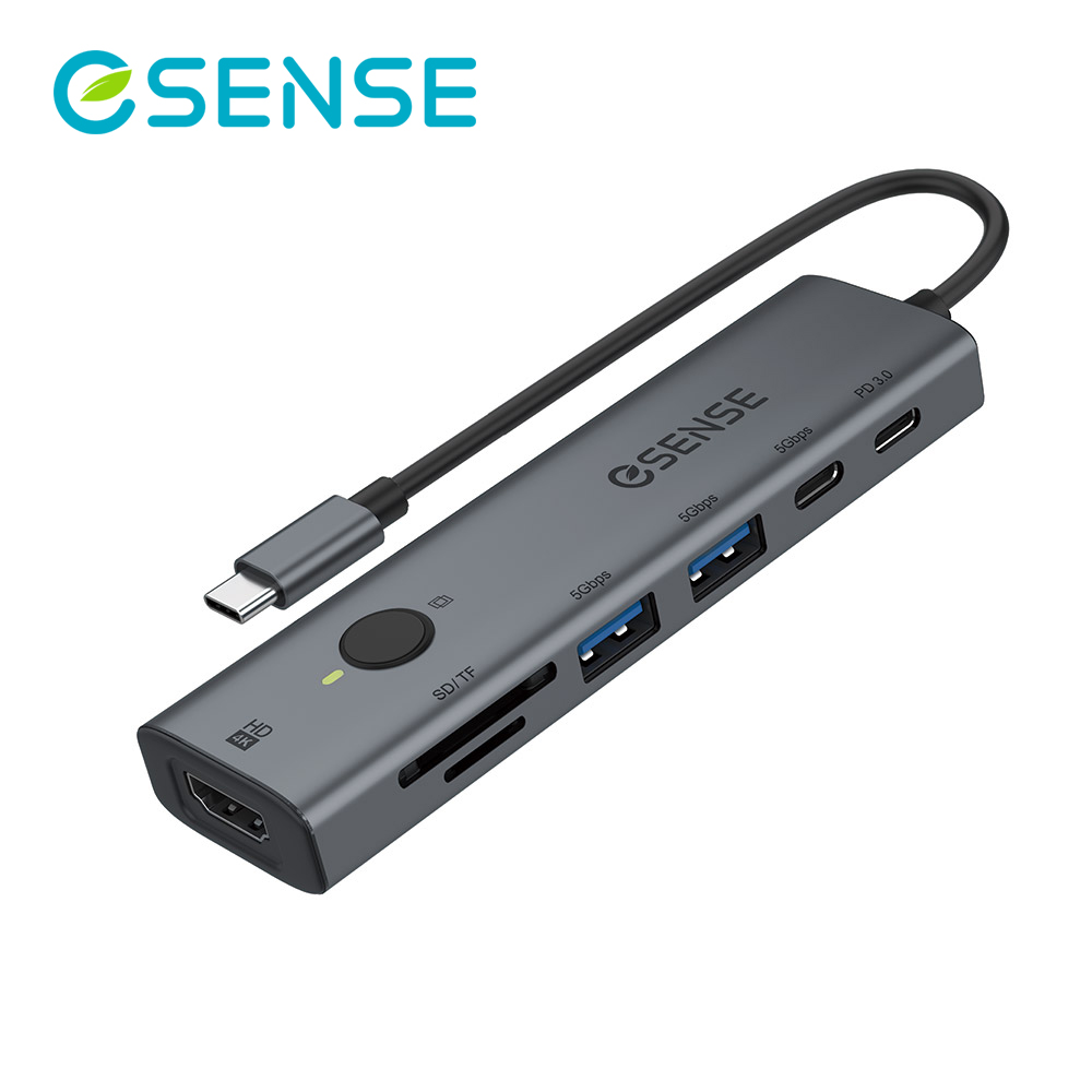 七合一Type-C USB3.2 多功能HUB/讀卡機/集線器 EUC127