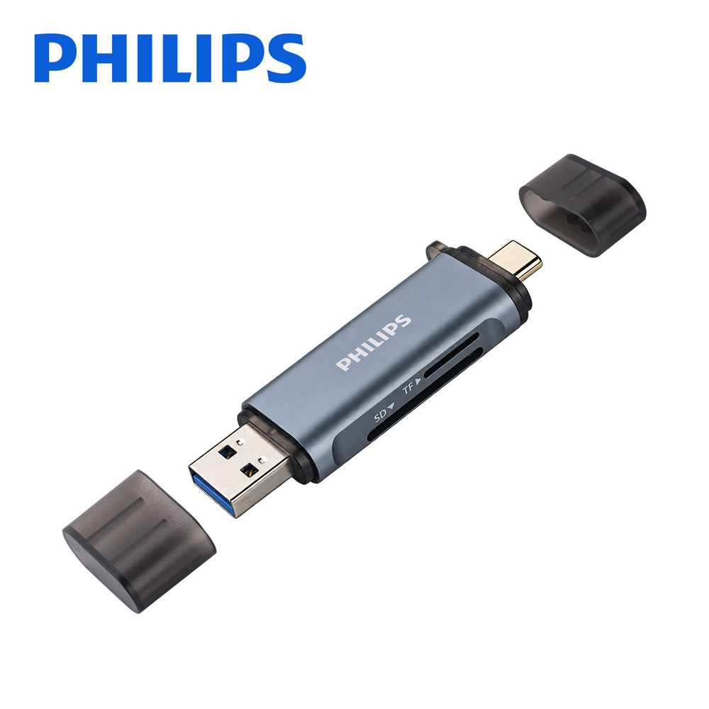 PHILIPS 飛利浦 二合一Type C/USB-A讀卡器-SWR2120/96
