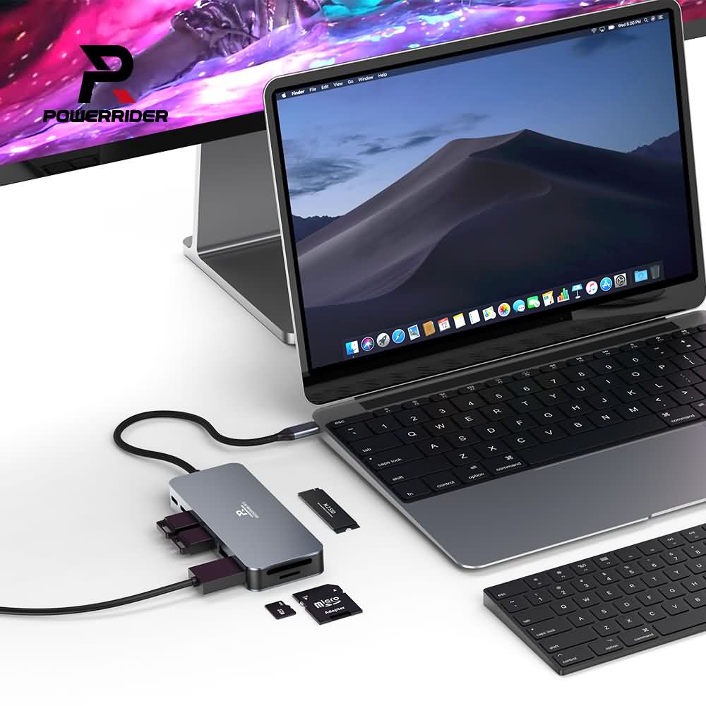 PowerRider HB-P28 九合一 NVMe/SATA SSD 集線器