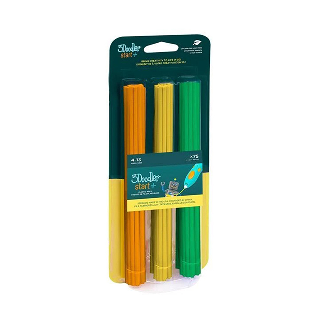 3Doodler Start 兒童版 3D列印筆 環保顏料 75根裝(橘黃綠)