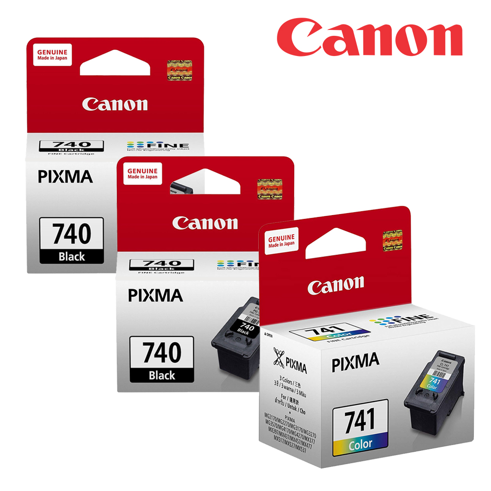 Canon 佳能 PG740+CL741 原廠墨水匣組合包【2黑+1彩】(適用:MG3670/MG4270/MG4170/MG3270/MG3170/MG2270/MG2170)