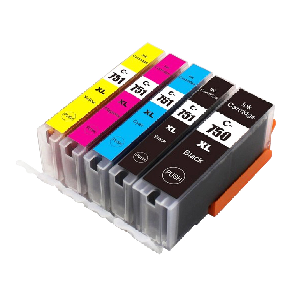 Canon 佳能 【TC墨水匣】PGI-750XL+CLI-751XL 5色組 全新副廠墨水匣 適 iP7270/iX6770/MG5470/MG5570/MG5670/MX727