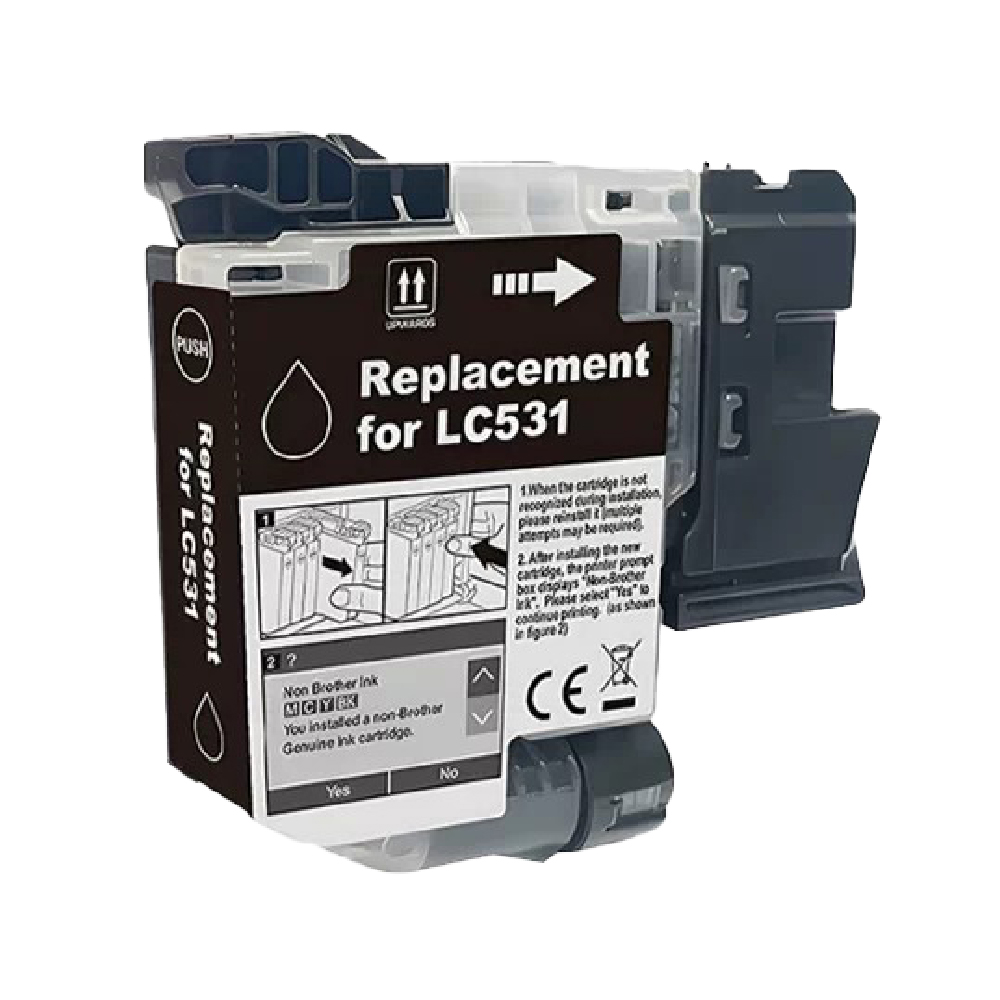 BROTHER 兄弟牌 【TC墨水匣】for LC531/LC-531 BK 黑色 副廠墨水匣 適用 BROTHER DCP-J1310DW / DCP-J1360DW