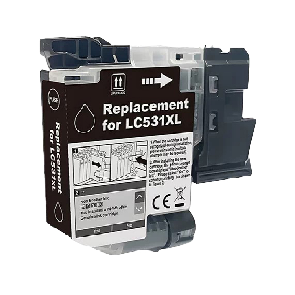 BROTHER 兄弟牌 【TC墨水匣】for LC531XL/LC-531XL BK 黑色 高容量 副廠墨水匣 適用 BROTHER DCP-J1310DW/DCP-J1360DW