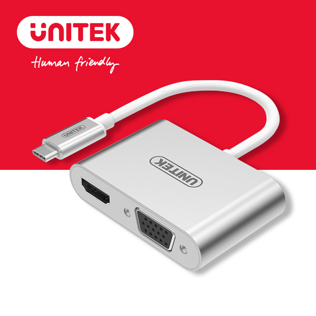 UNITEK 優越者 Type-C轉 HDMI / VGA 鋁合金高清轉換器(Y-V100SL)