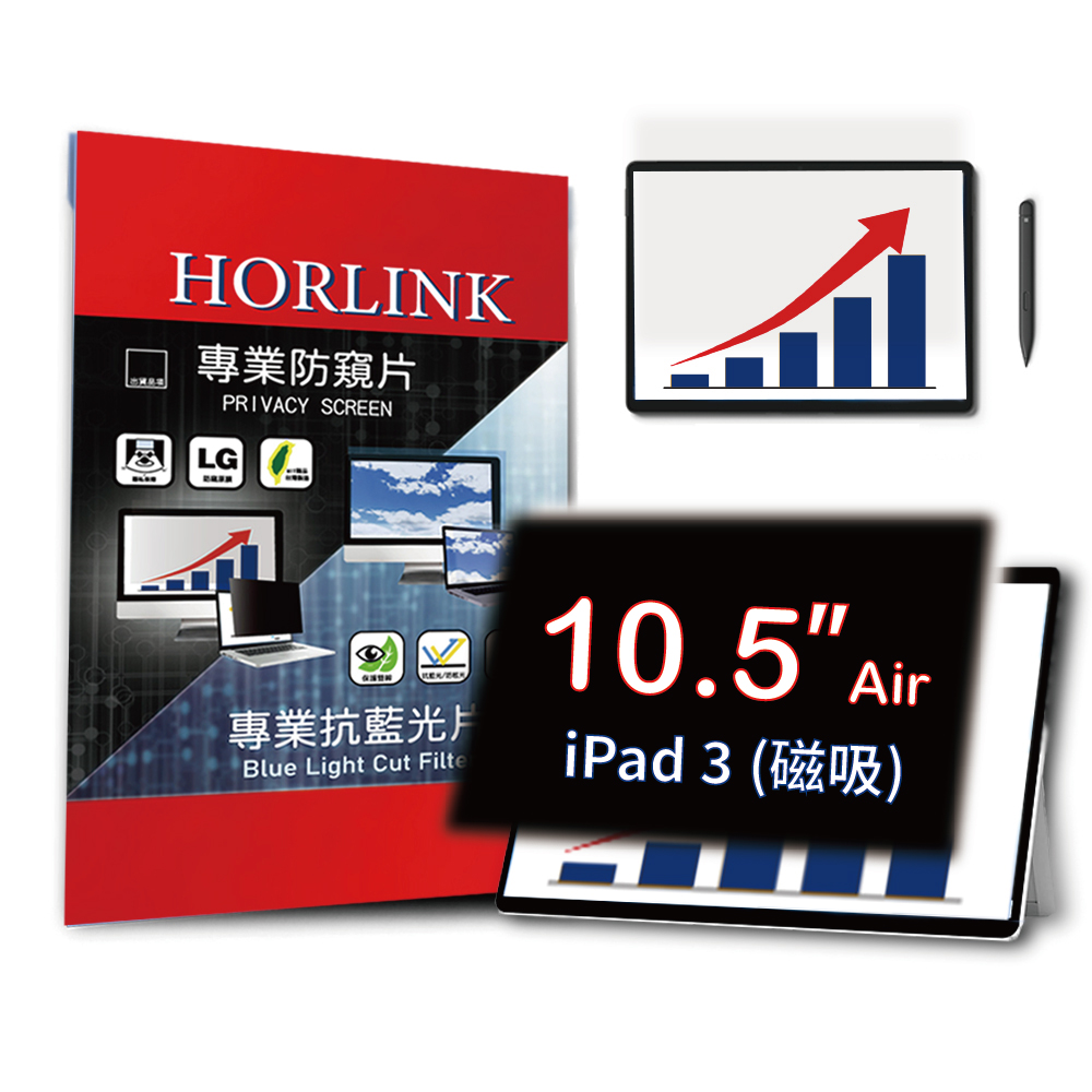 HORLINK iPad Air 第3代 10.5吋 -  磁吸式螢幕防窺片 (可重覆拆裝)
