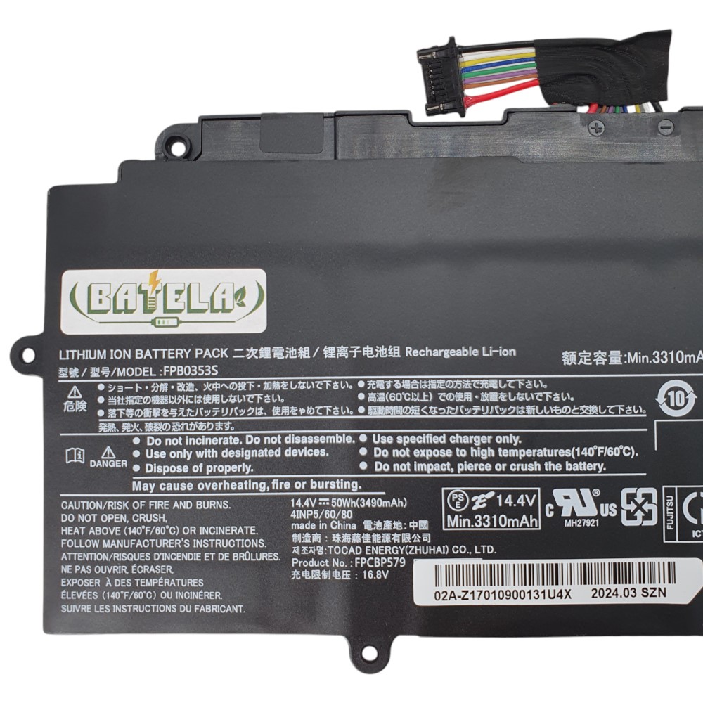 Fujitsu LIFEBOOK U9311/F バッテリー FPB0353S Amazon.co.jp: FPB0353S FPCBP579 (3490mAh 50Wh) 互換
