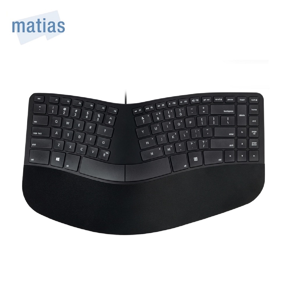 Matias Sculpted Ergonomic USB + USB-C 人體工學中文有線鍵盤(PC版附轉接頭)