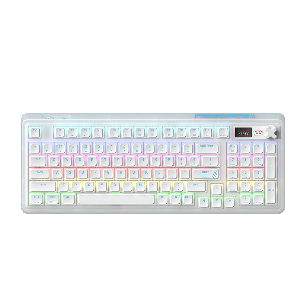 Cherry 無線三模PIXIU 98 RGB 電競鍵盤白色靜音紅軸(熱插拔/MX2A/8K