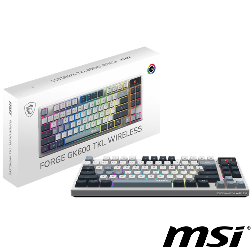 MSI 微星 FORGE GK600 TKL W SKY TC 電競鍵盤(線性機械軸)（其他規格）