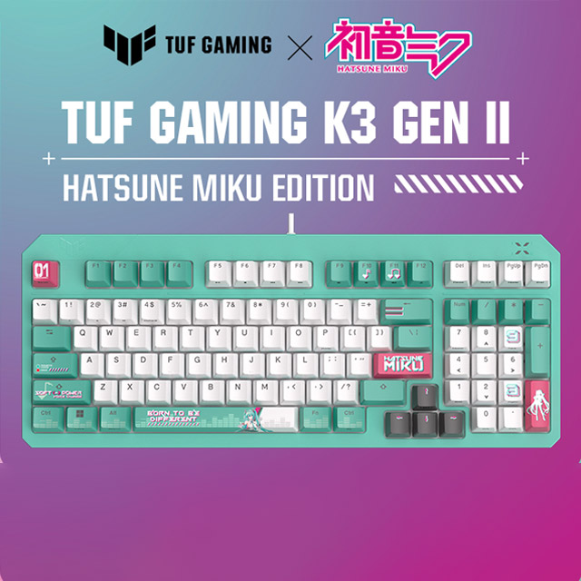 ASUS 華碩 TUF Gaming K3 Gen II Hatsune Miku Edition 電競鍵盤(初音聯名款)
