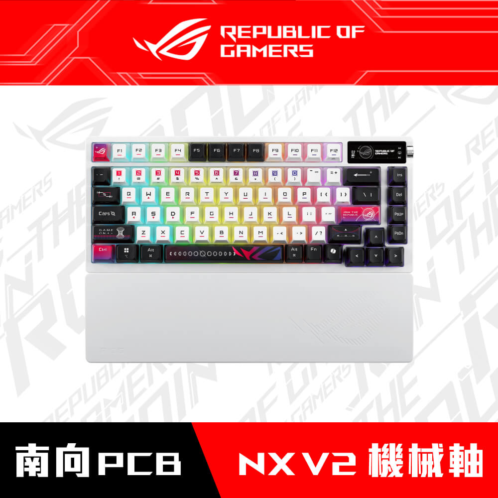 ASUS 華碩ROG Azoth X 無線電競雪軸鍵盤｜白色- PChome 24h購物
