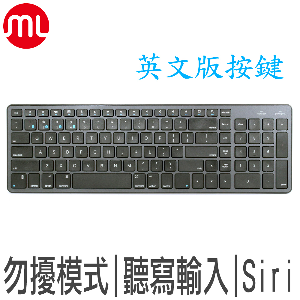 1對4 Mac專用 英文介面 藍牙鍵盤 WKB-1700M1GK-EN