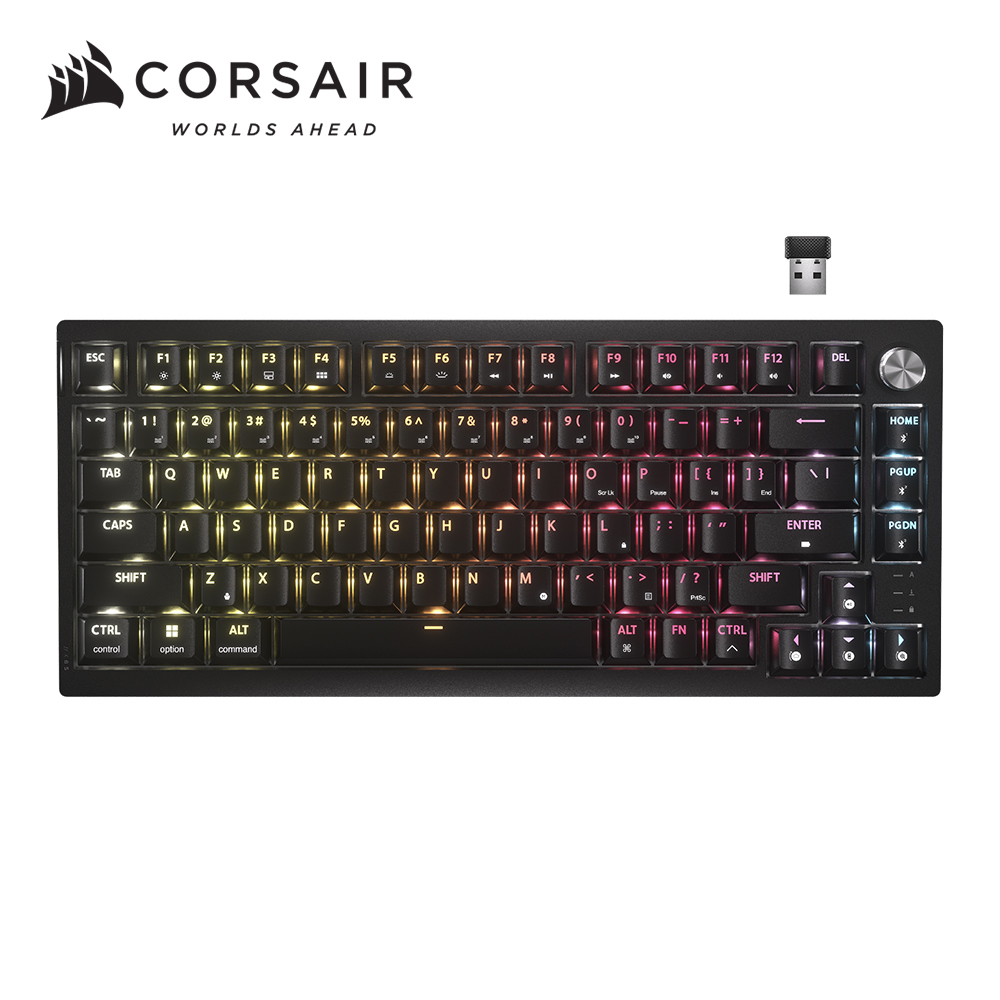 CORSAIR 海盜船 K65 PLUS 三模無線RGB機械觸感軸 英文鍵盤 (黑)