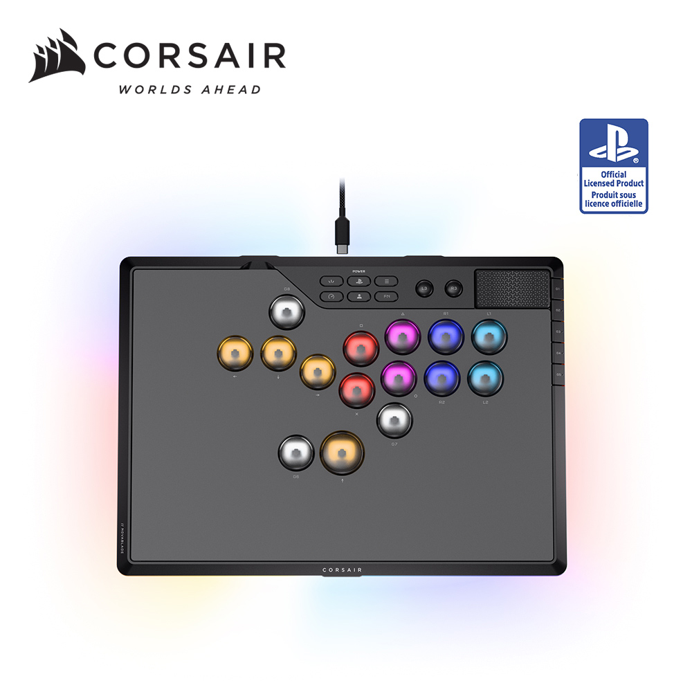 CORSAIR 海盜船 NOVABLADE 星刃 Pro V2 RGB無線十五鍵格鬥控制器【MGX磁軸|黑】