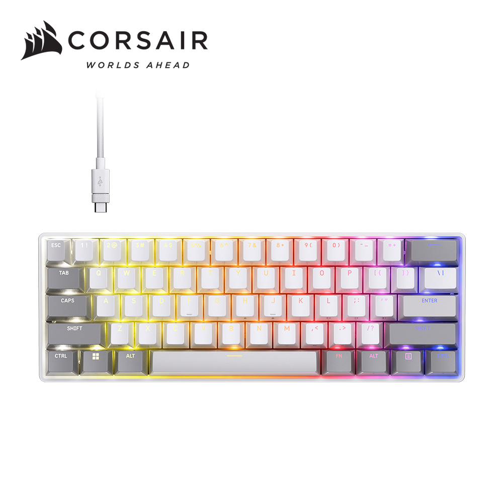 CORSAIR 海盜船 CLIPPER PRO MINI 60 8K RGB機械鍵盤(磁軸/白/中文)