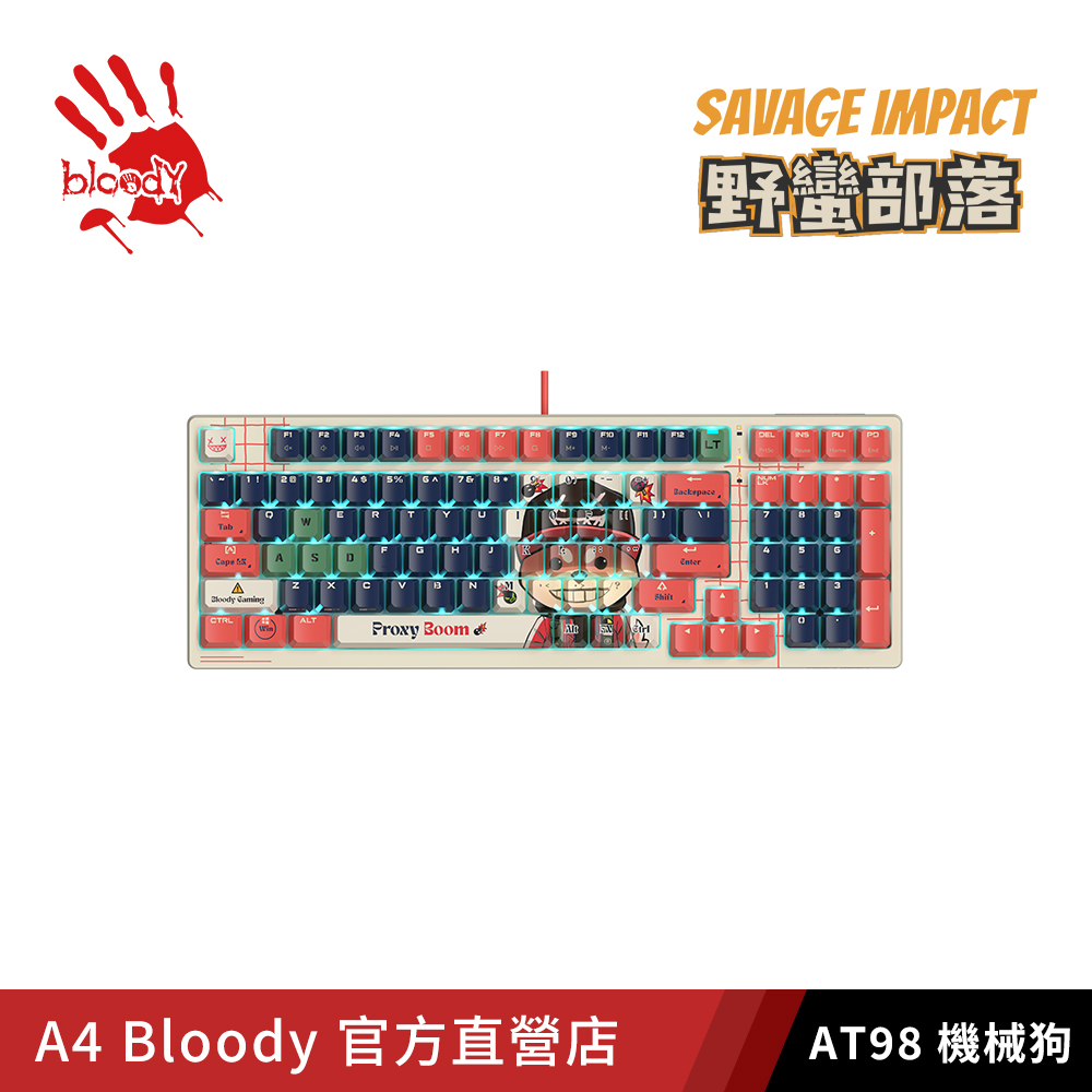 A4 bloody 雙飛燕 AT98/PROXYBOOM野蠻部落聯名 x RT變速光軸電競鍵盤_機械狗
