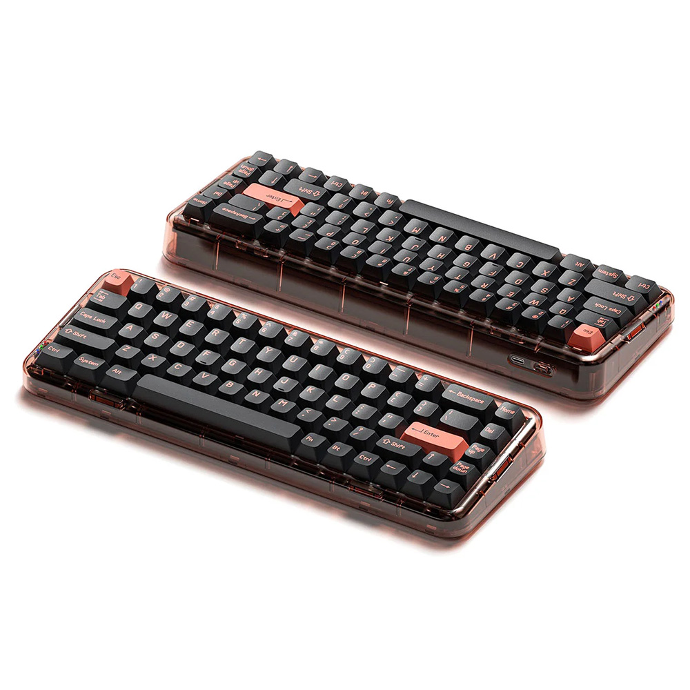 MelGeek MOJO68 PLASTIC キーボード（茶軸） MelGeek Mojo68 Plastic 透明機械鍵盤[68鍵/茶軸/三模/英文] - PChome