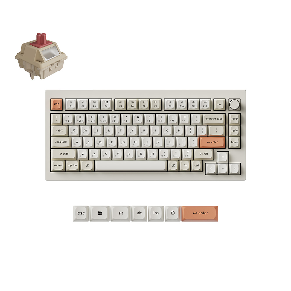 Keychron V1 Ultra 8K 無線機械鍵盤復古色｜紅軸- PChome 24h購物