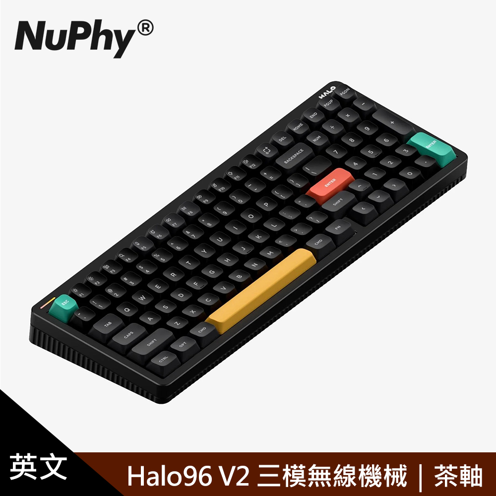 Nuphy Halo96 V2 IO 三模無線機械英文鍵盤 曜石黑|茶軸