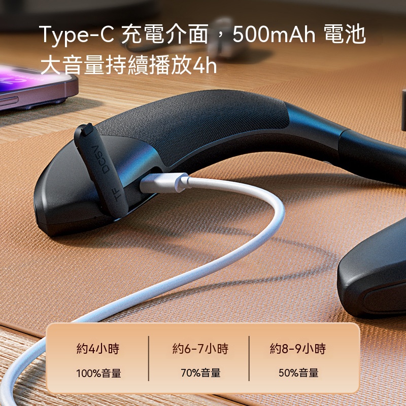 WOG 窩居 掛頸式無線藍牙音箱 布藝穿戴式立體聲重低音小音響 Type-C 充電長續航 便攜掛脖式隨身藍牙喇叭