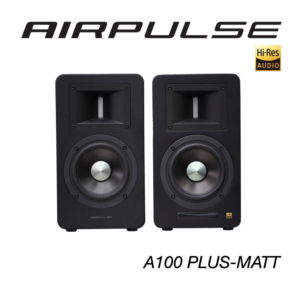 AIRPULSE A100 PLUS 主動式音箱（啞光黑）