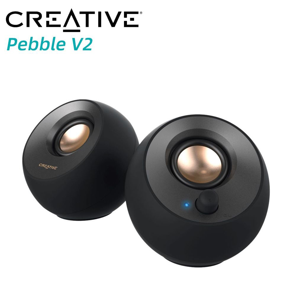 Creative Pebble V2 USB-C 兩件式 2.0 喇叭|黑色