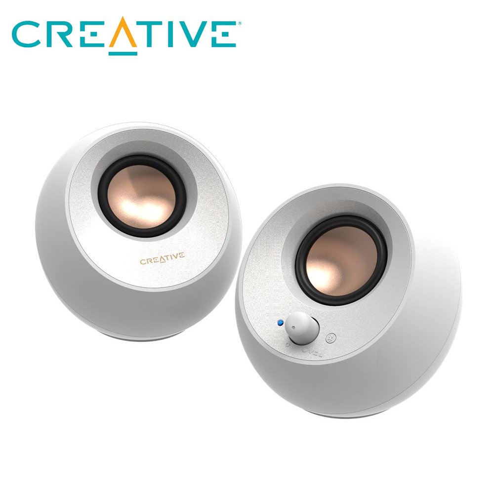 Creative Pebble V3 USB-C 藍牙電腦喇叭|白色