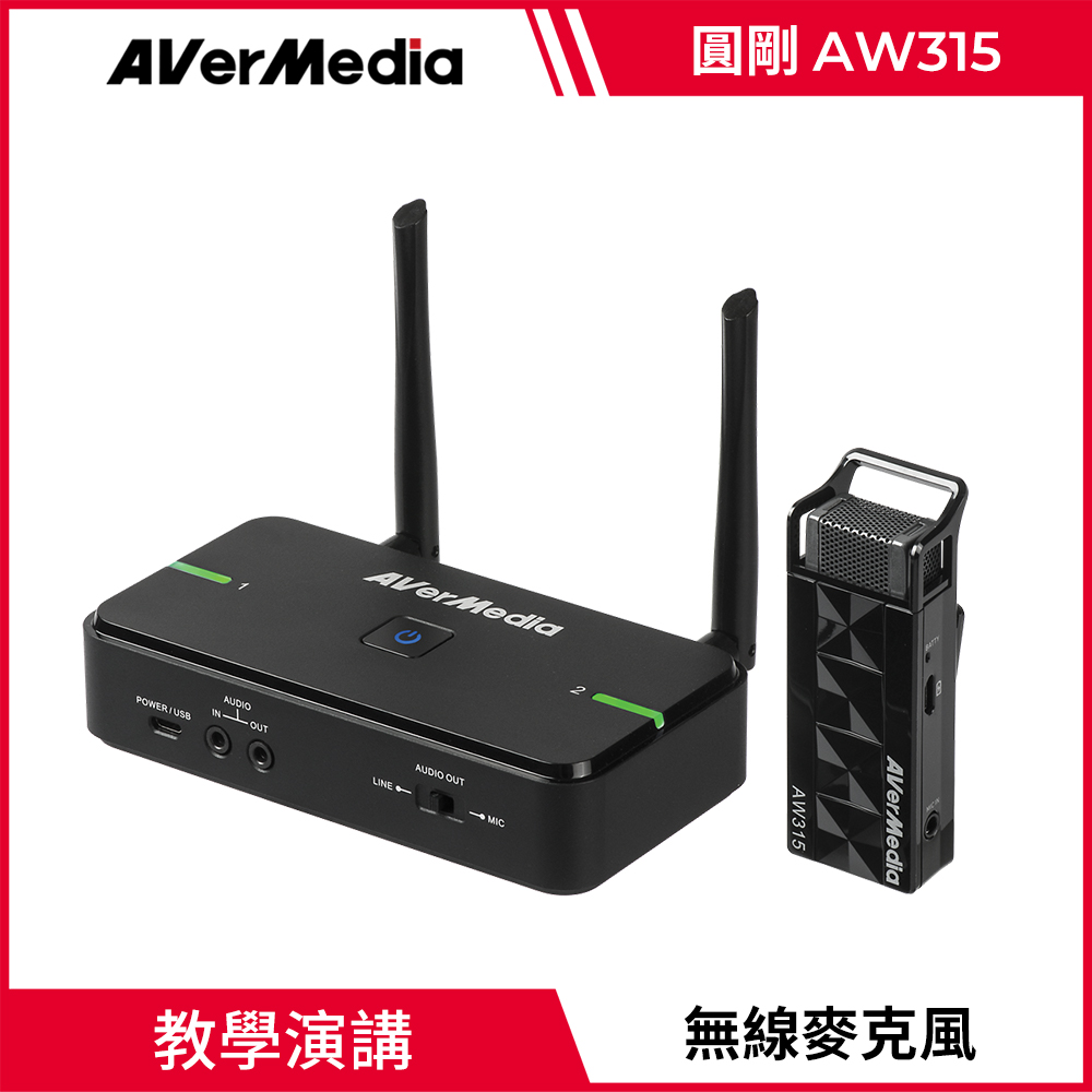 AverMedia 圓剛 AW315 (單麥克風組) 教學專用無線麥克風