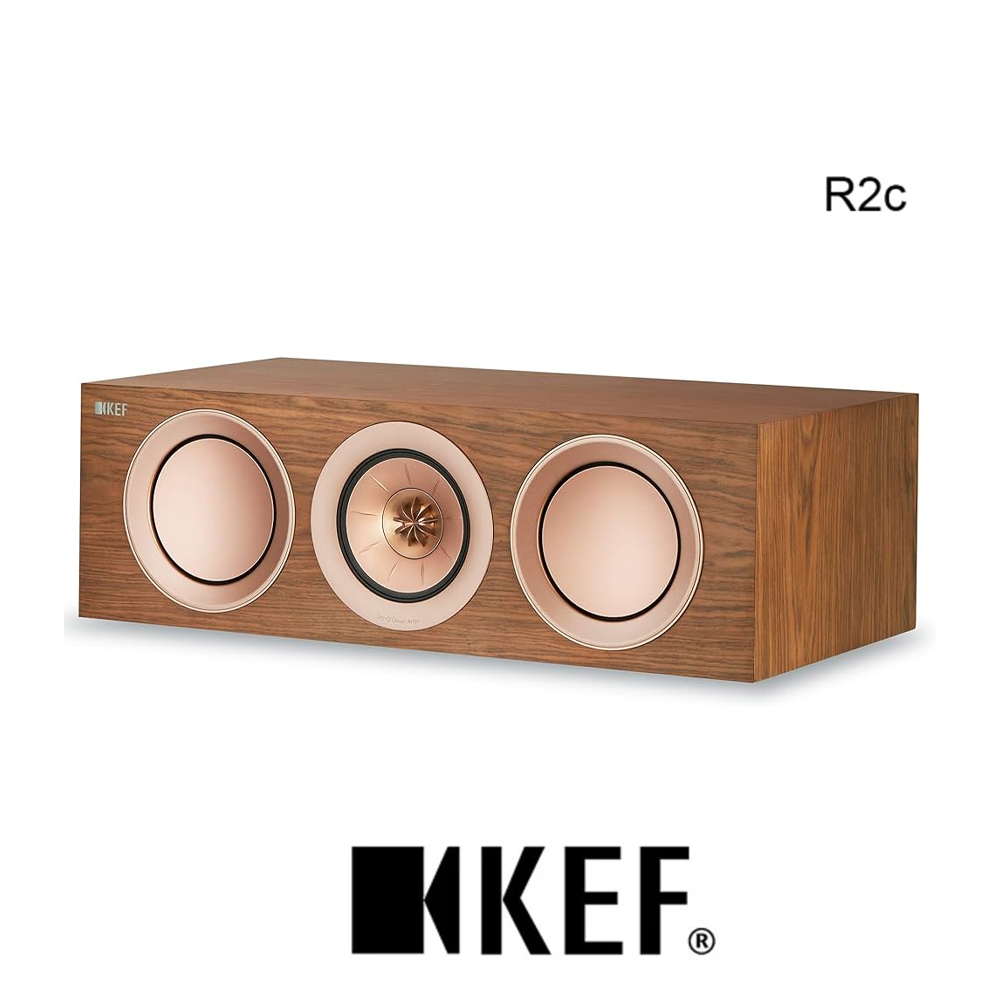 UNI-Q 英國 KEF R2c Walnut 單支 三路分音中置揚聲器 同軸共點單元 胡桃木 台灣公司貨