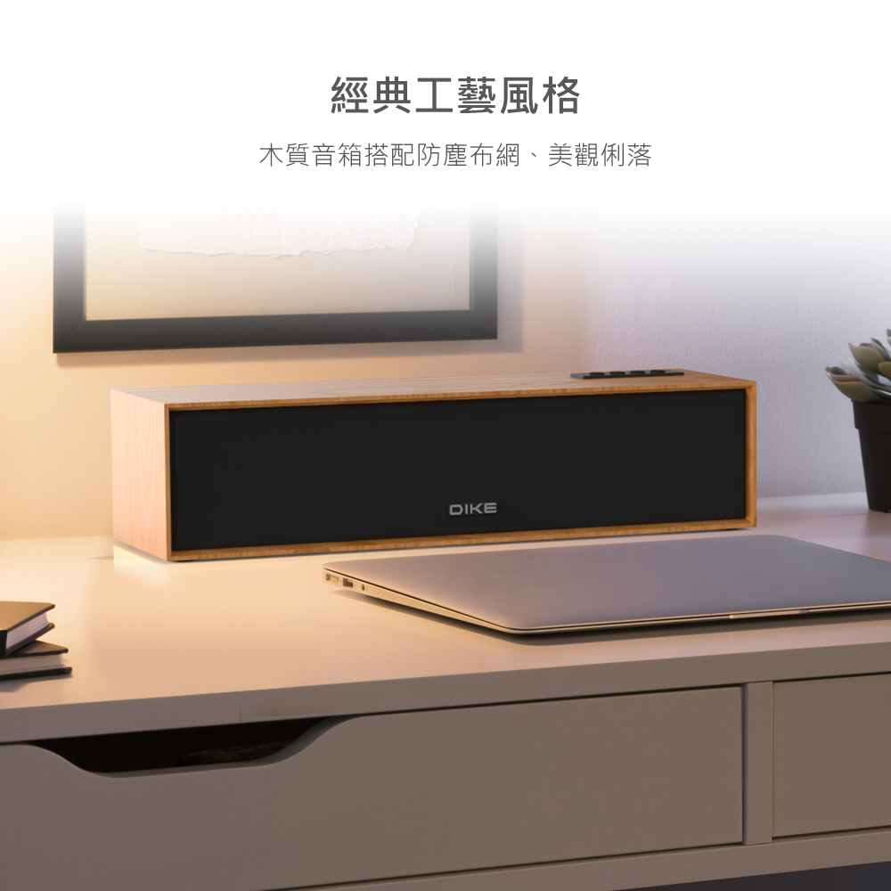 DIKE Elite 可攜式木紋多功能藍牙喇叭 DSO270DBR
