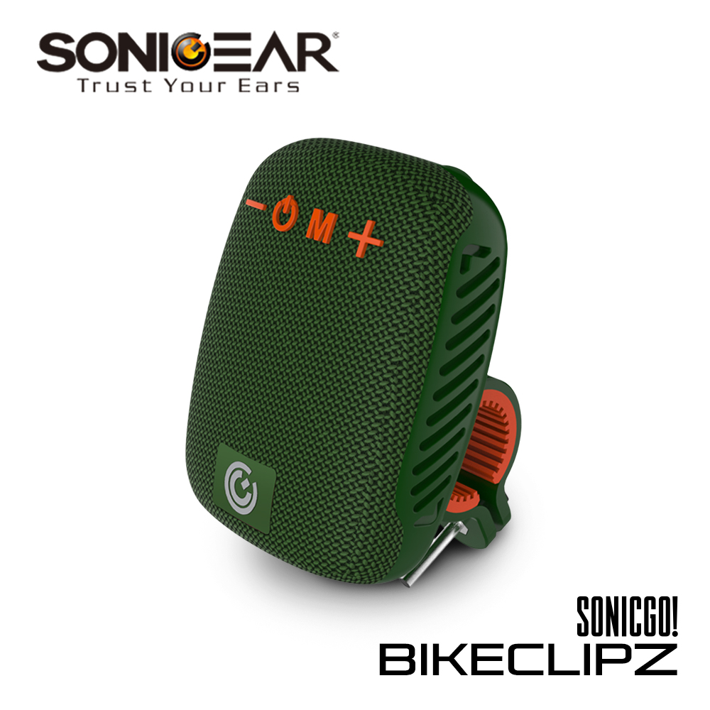SonicGear BikeClipZ藍牙可攜式多媒體音箱_Military Green