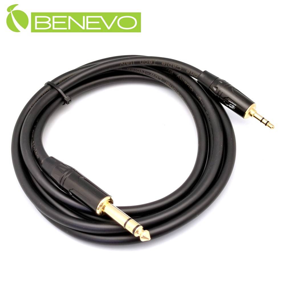 BENEVO 2M TRS型式6.3mm公對3.5mm公 平衡聲音連接線