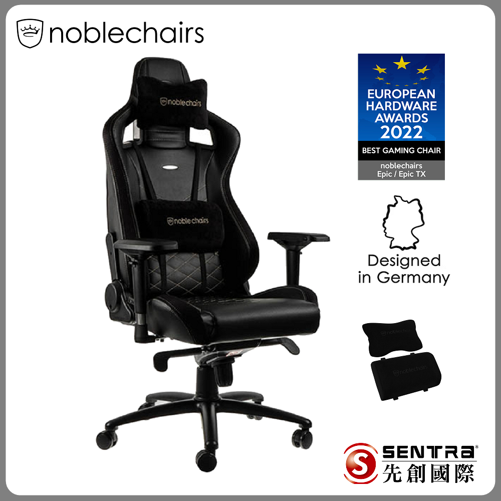 noblechairs EPIC PU系列電競椅-黑底金車線- PChome 24h購物