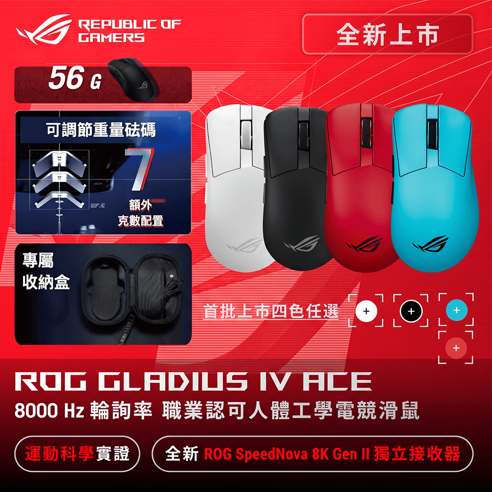 ASUS ROG 華碩 Gladius IV ACE 無線電競滑鼠