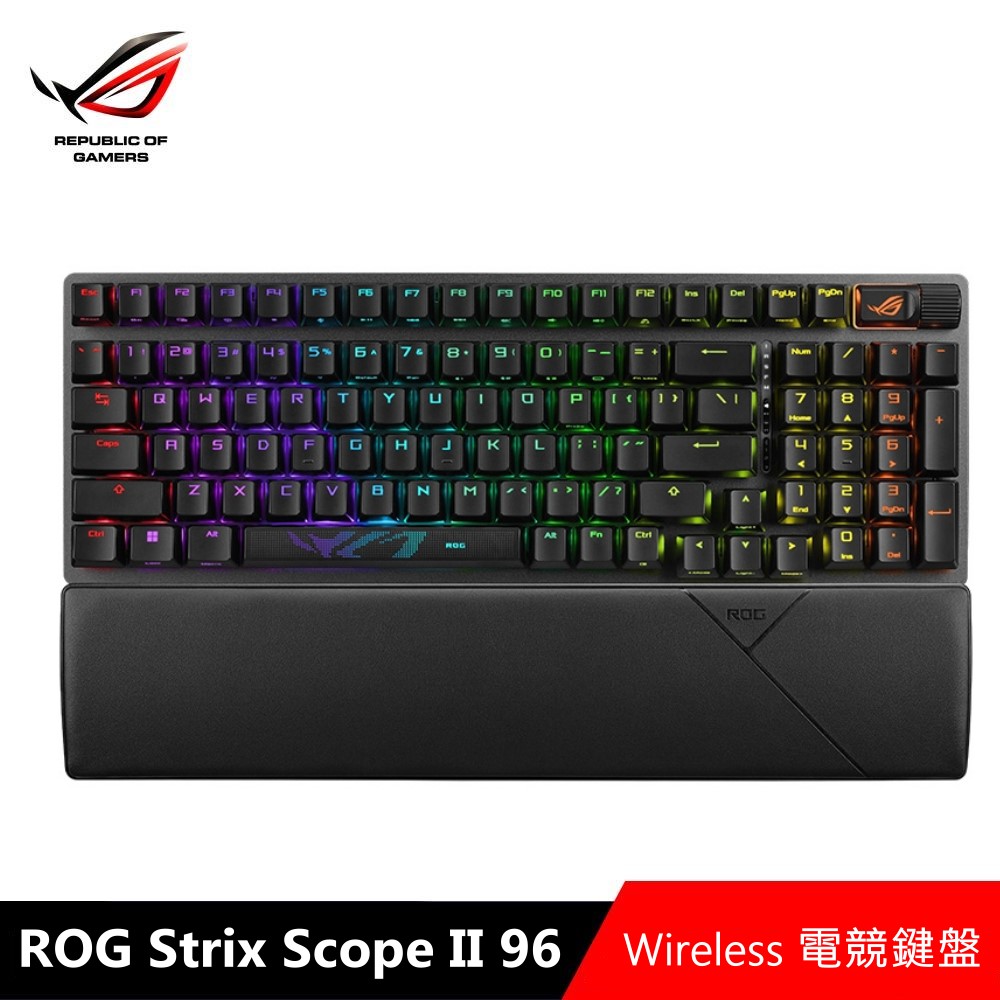 ASUS 華碩ROG Strix Scope II 96 Wireless 無線電競鍵盤風暴軸- PChome