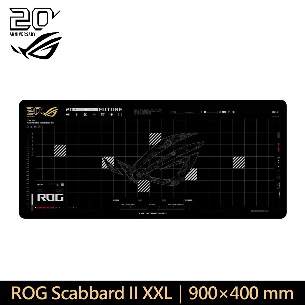 ASUS 華碩 ROG Scabbard II XXL Edition 20周年電競滑鼠墊