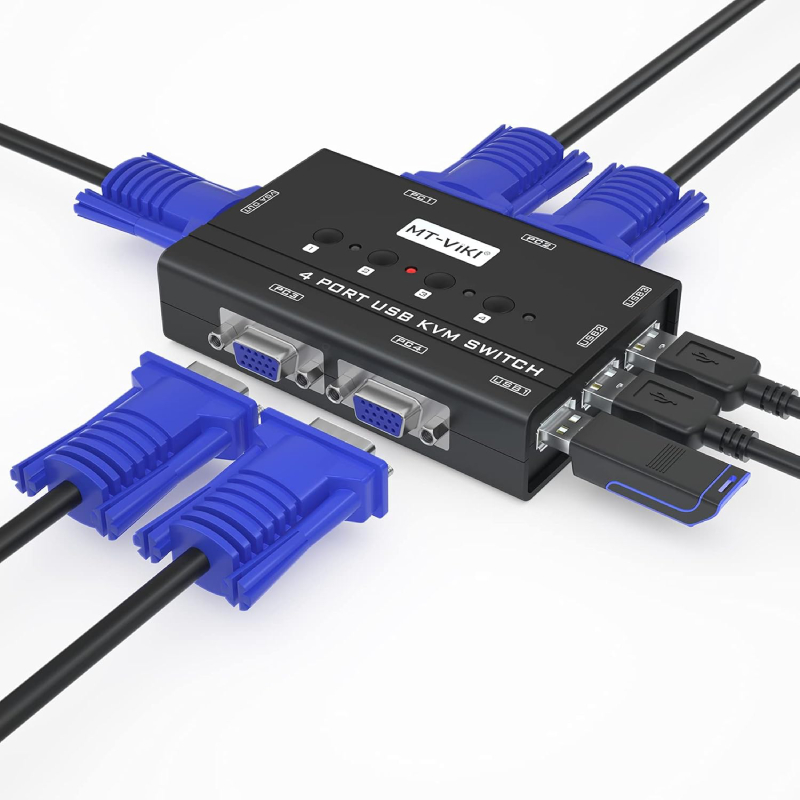易控王 4進1出 USB手動型4 PORT KVM多電腦切換器 附4條線(40-104)（其他規格）