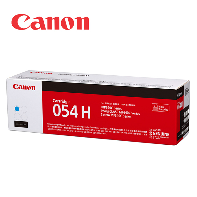 Canon 佳能 CRG-054H C 原廠藍色高容量碳粉匣(適用：MF642Cdw/MF644Cdw)