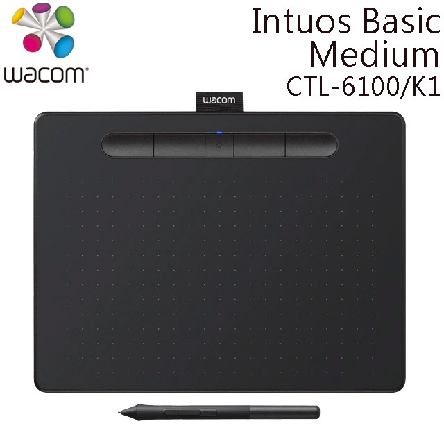 Wacom 【福利品】Intuos Basic Medium 繪圖板 (無藍牙)_CTL-6100/K1 (黑)