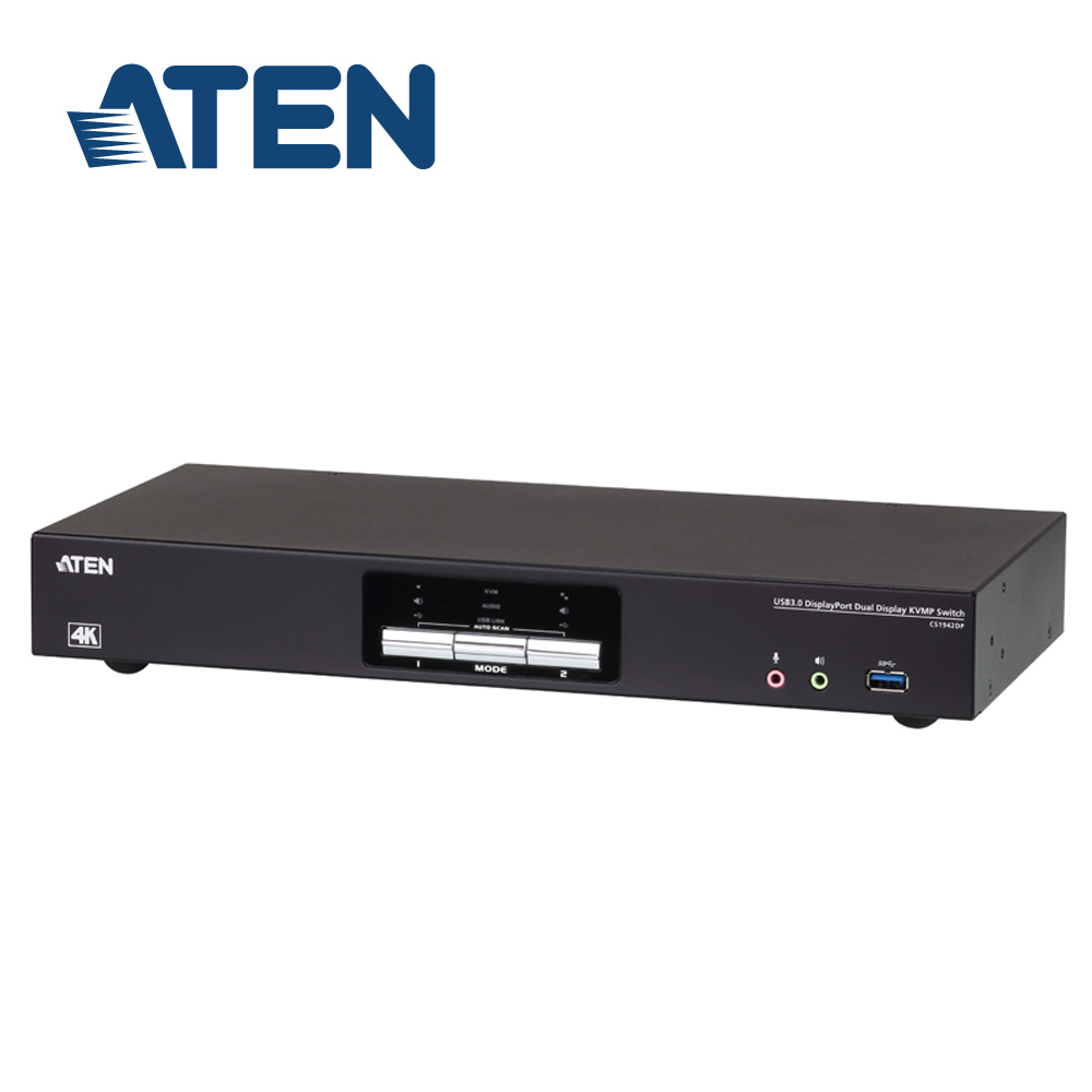 ATEN 宏正2 埠USB 3.0 4K DisplayPort 雙螢幕KVM多電腦切換器 ATEN 宏正2 埠USB 3.0 4K DisplayPort 雙螢幕KVM多電腦切換器