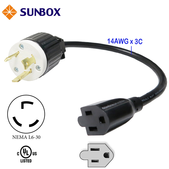 SUNBOX L6 30P to 5-15R 轉接線