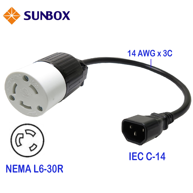 SUNBOX 慧光 C14 電源插頭轉 L6-30R 引掛式插座