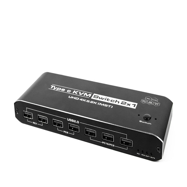 易控王 Type-C KVM切換器 2x1 HDMI USB/網路共享 支援4K PD快充 (40-116-03-02)（其他規格）