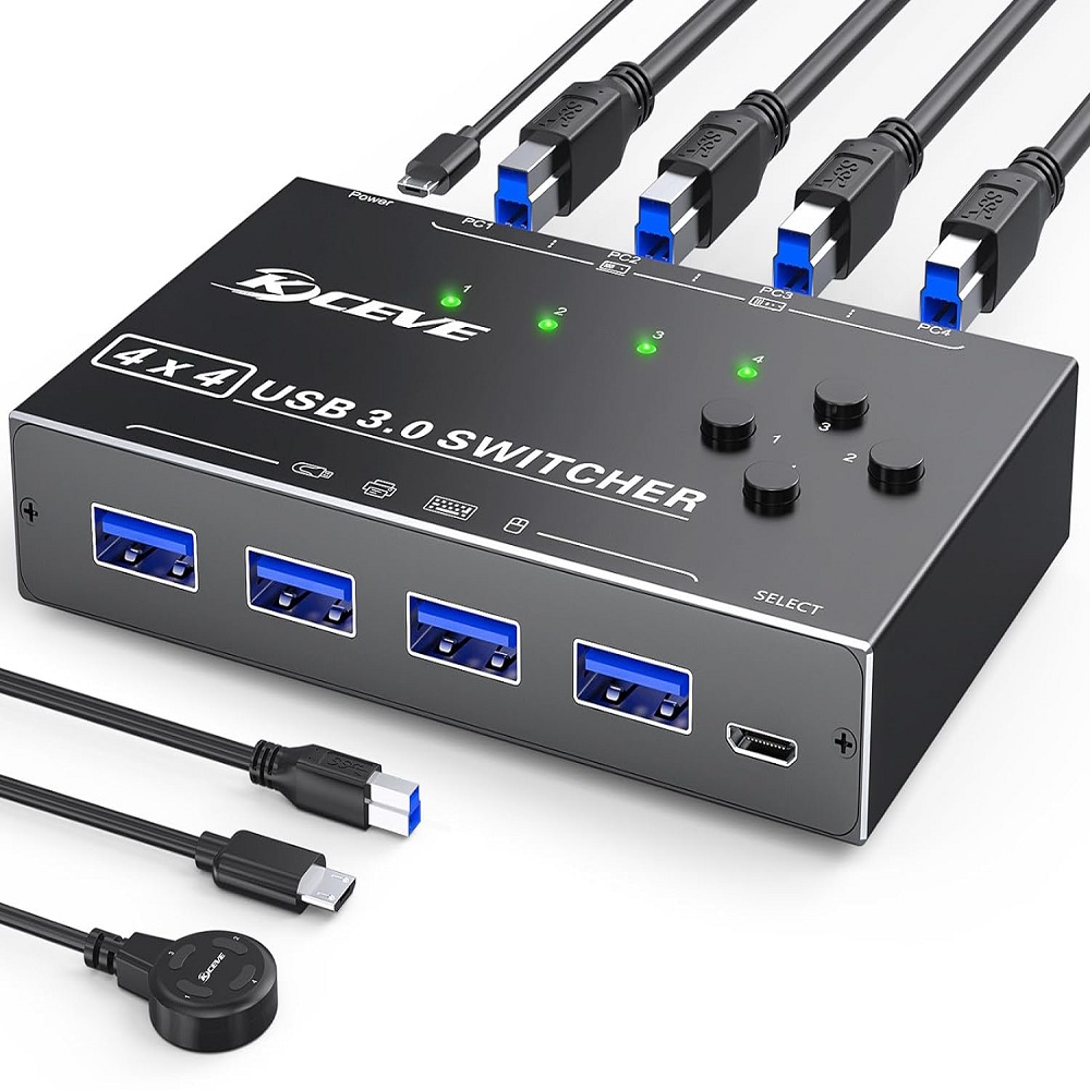 ATEN 宏正4 x 4 USB USB 3.2 Gen1 週邊分享切換器(US434) - PChome 24h購物