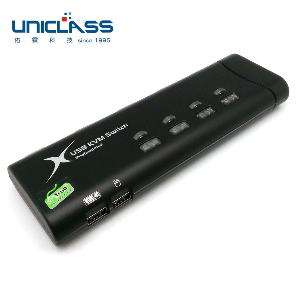 UNICLASS AH-04 4埠 掌上薄型VGA USB電腦切換器