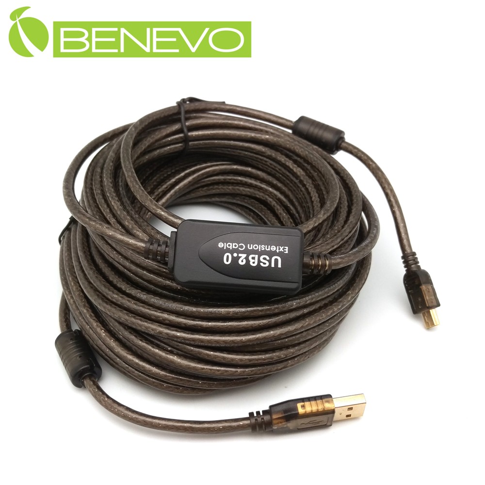 Benevo 主動式 15米 USB2.0 A公-Mini B公 訊號增益延伸線 (BUE2015AMMBM)