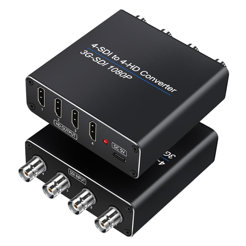 易控王 SDI轉HDMI轉換器 四進四出 支援HD/3G-SDI 1080P(50-518-01)