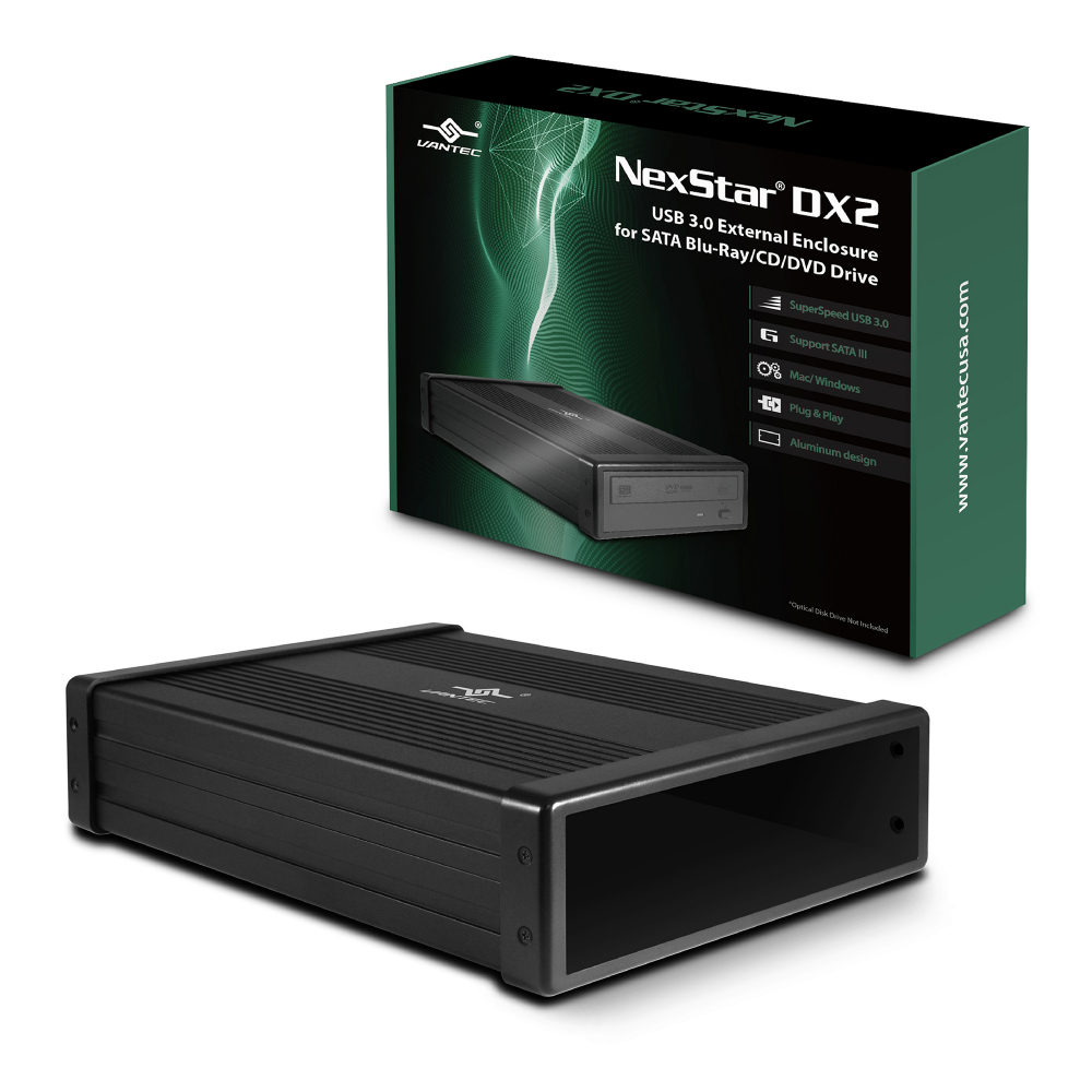 VANTEC 凡達克 NexStar DX2 USB3.0 DVD/BD/4K UHD 5.25吋SATA光碟燒錄機外接盒 (NST-540S3-BK)